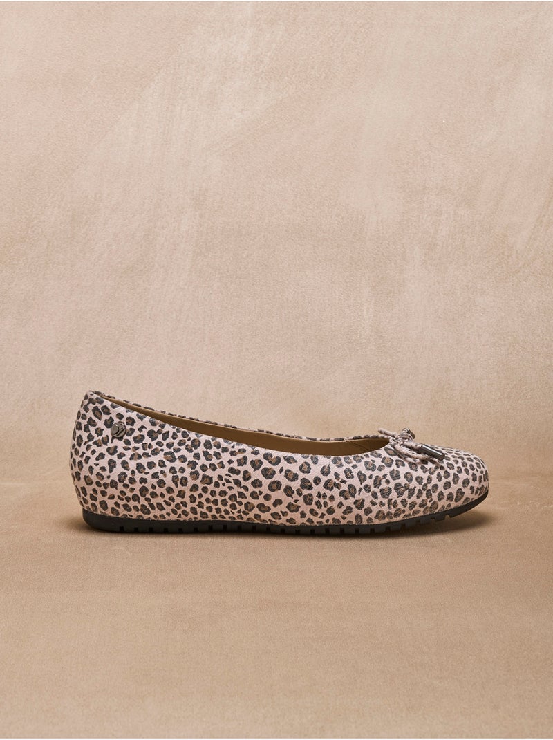 Ballerines plates en cuir - PEDICONFORT Marron/Multicolore - Kiabi