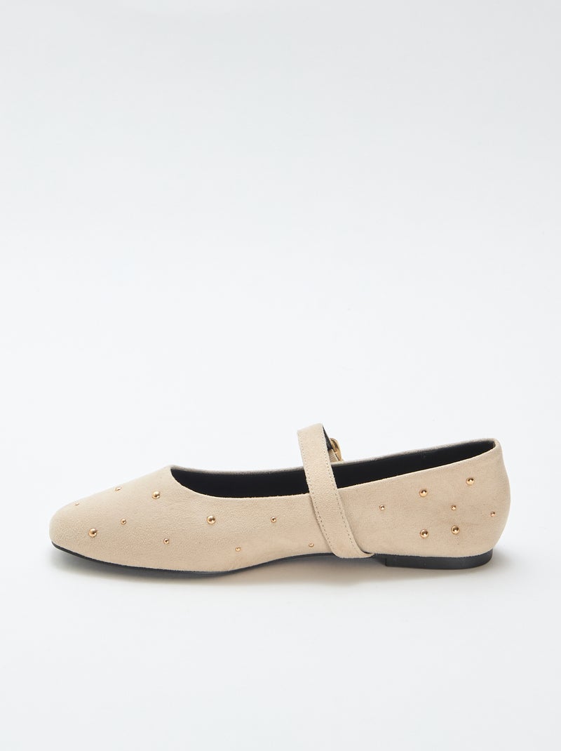 Ballerines plates en simili Beige - Kiabi