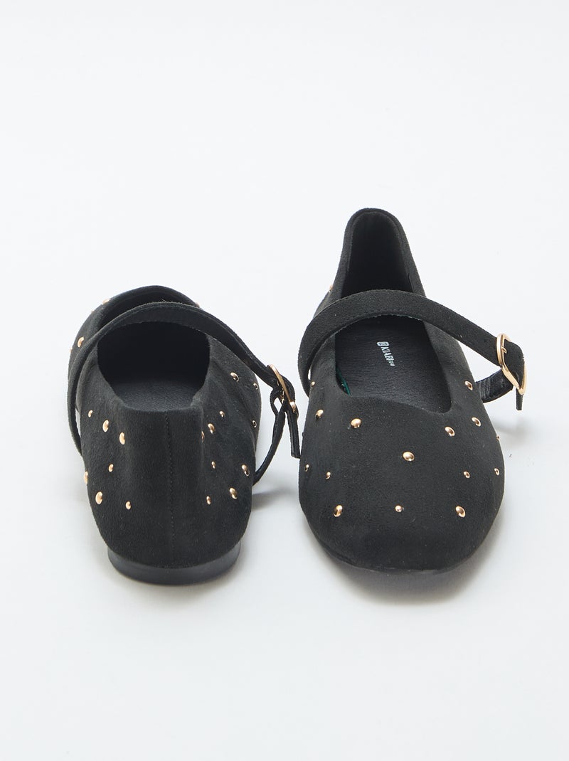 Ballerines plates en simili Noir - Kiabi