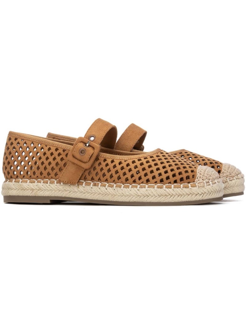 Ballerines plates pour femme ajourées Camel - Kiabi