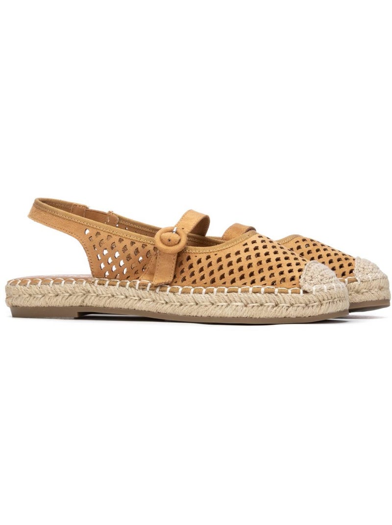 Ballerines plates pour femme ajourées Camel - Kiabi