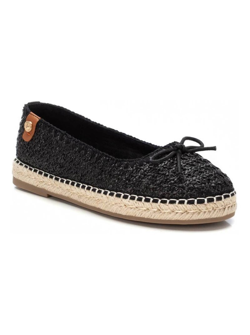 Ballerines plates pour femme avec semelle en jute Noir - Kiabi