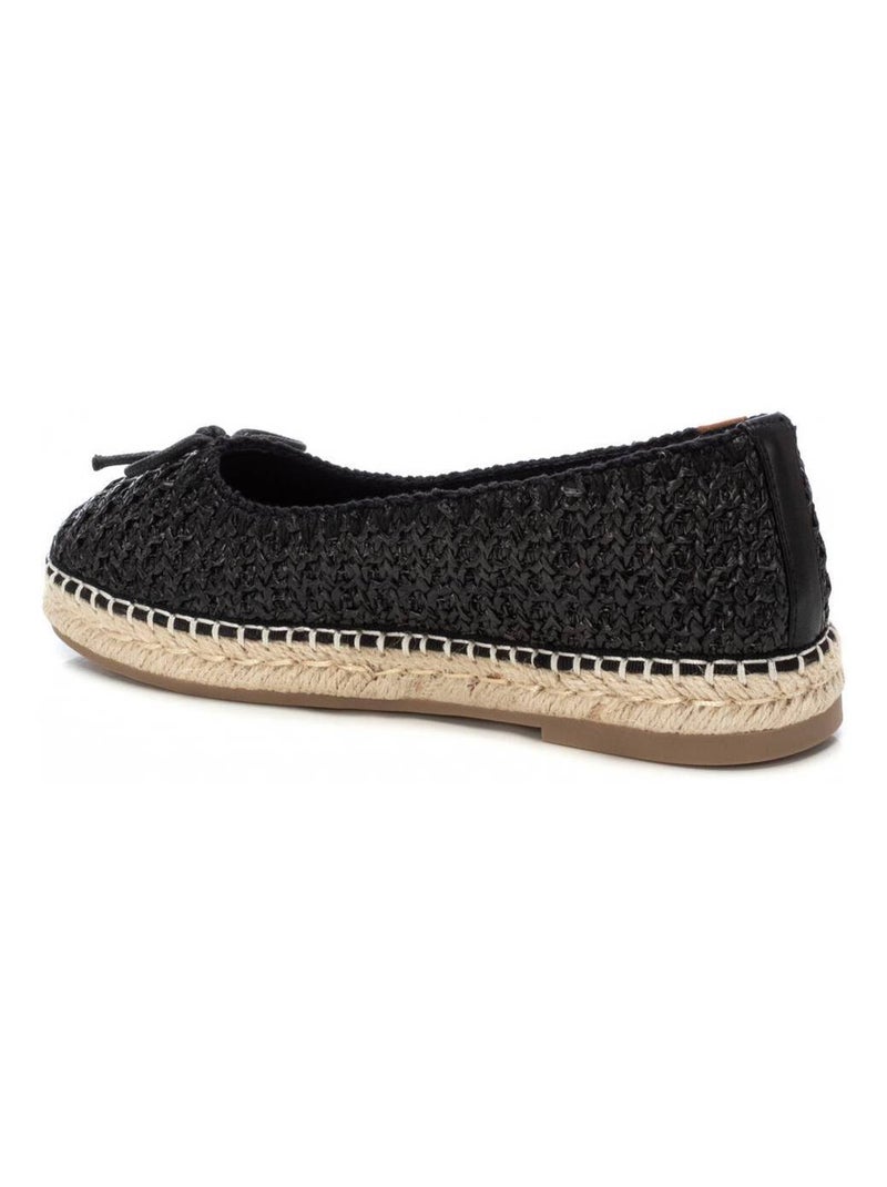 Ballerines plates pour femme avec semelle en jute Noir - Kiabi