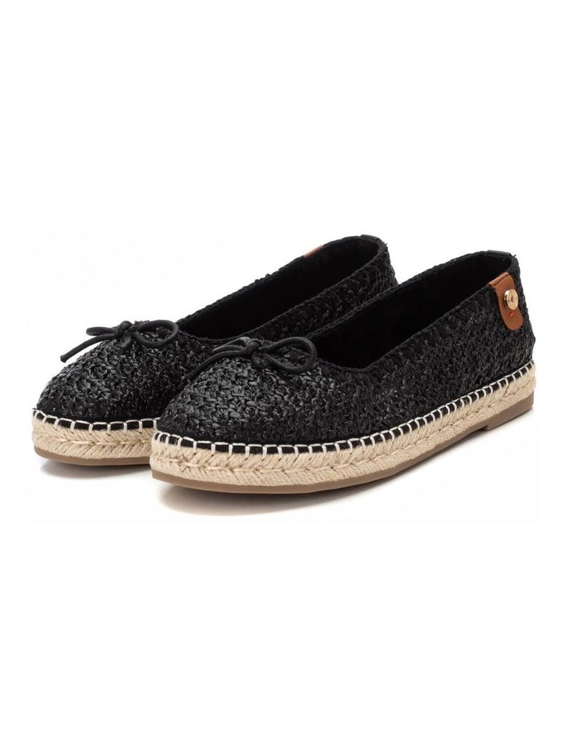 Ballerines plates pour femme avec semelle en jute Noir - Kiabi