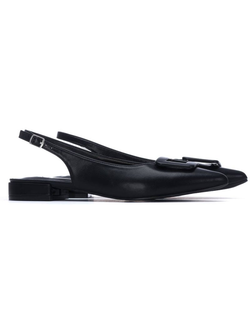 Ballerines plates pour femme ouvertes à l’arrière Noir - Kiabi