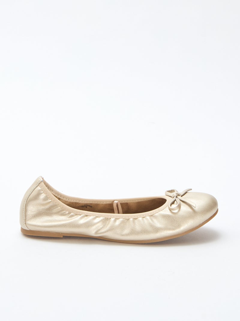 Ballerines plates unie Jaune - Kiabi