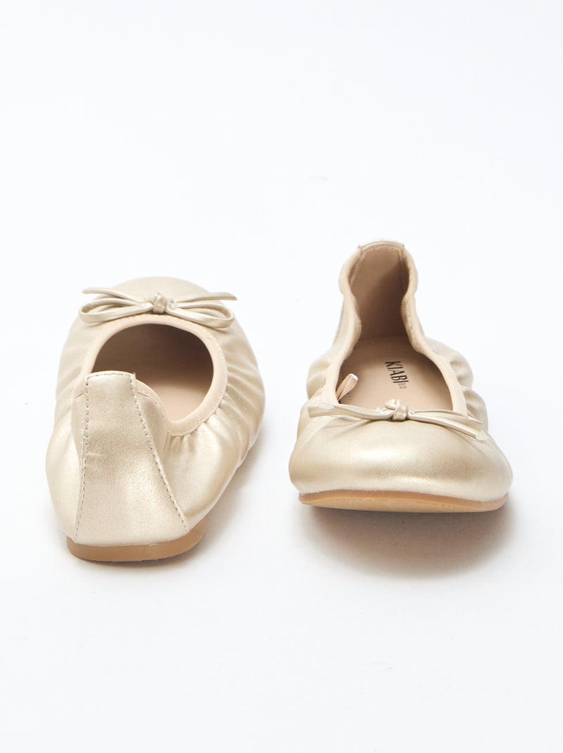 Ballerines plates unie Jaune - Kiabi