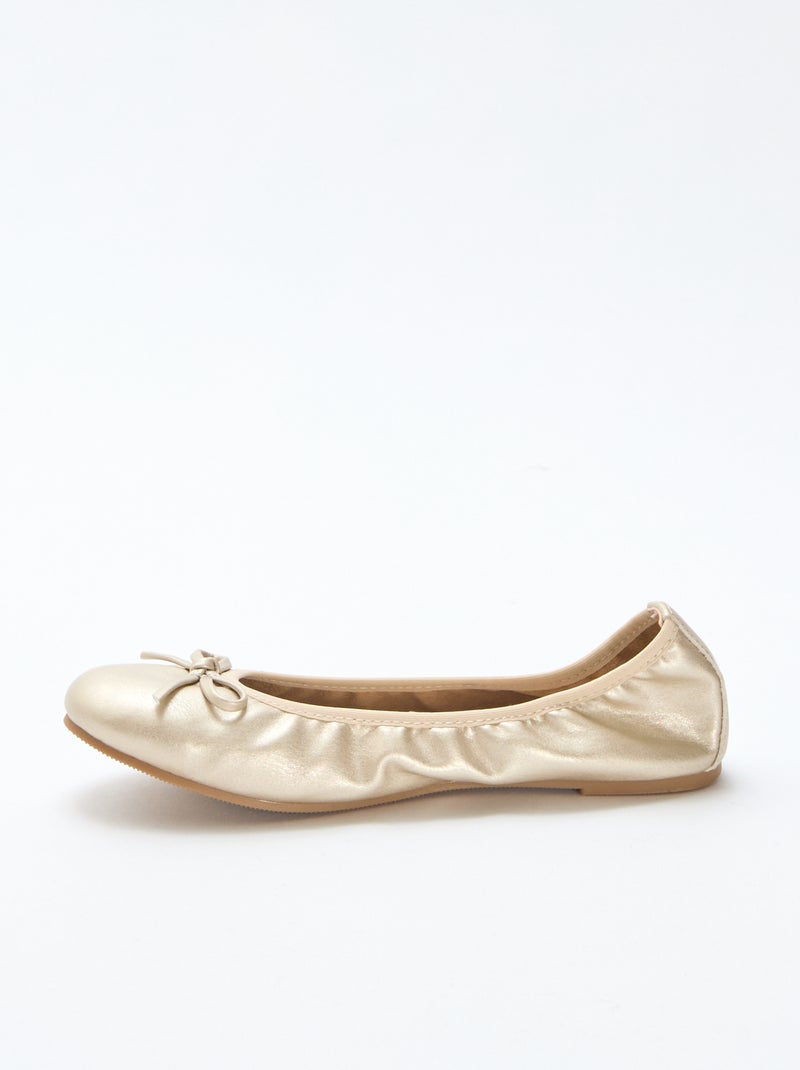 Ballerines plates unie Jaune - Kiabi