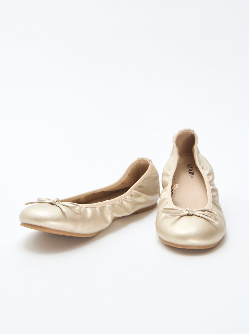 Ballerines plates unie Jaune - Kiabi