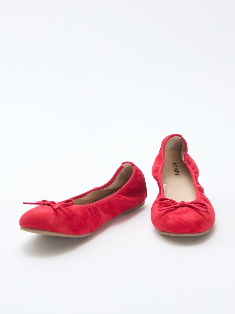 Ballerines plates unies Rouge - Kiabi
