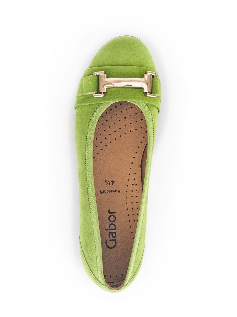 Ballerines  pomme en velours Vert - Kiabi