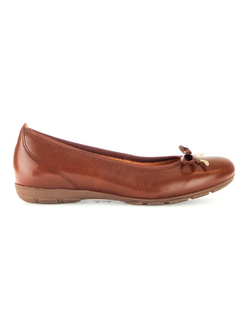 Ballerines sattel en cuir lisse Gabor Marron - Kiabi
