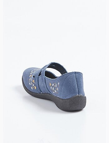 Ballerines scratchées confort en cuir - Afibel