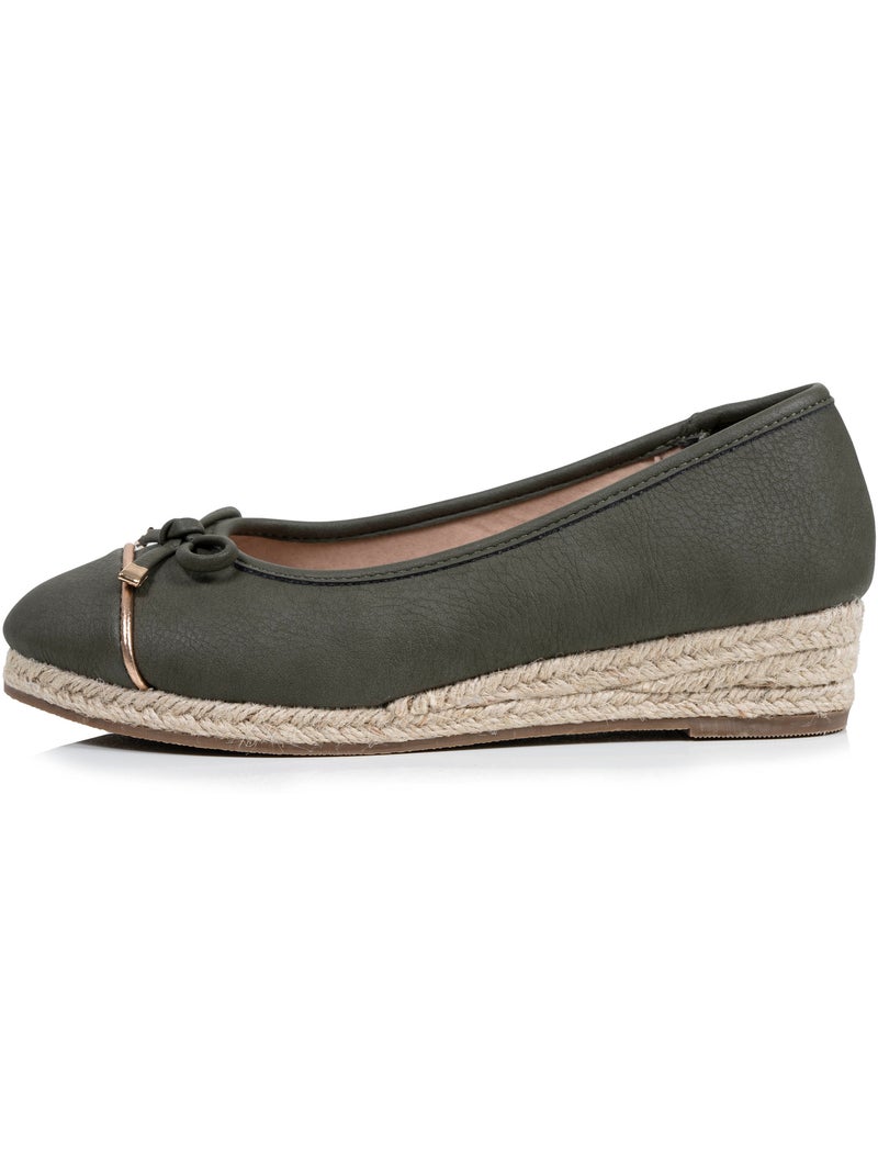 Ballerines semelle à mémoire de forme, talon 4 cm, très confortables  Isotoner Kaki - Kiabi