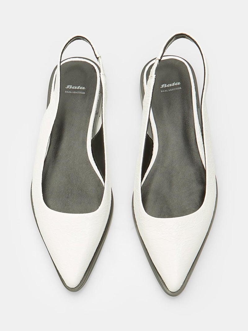 Ballerines slingback confortables  BATA Blanc - Kiabi