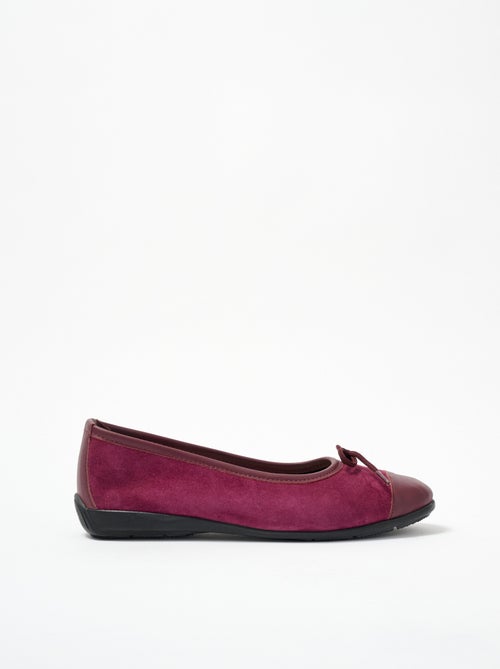Ballerines souples en cuir largeur confort - Kiabi