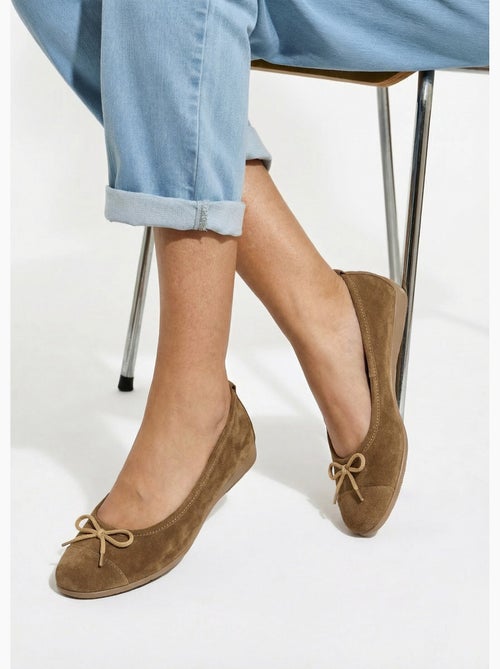 Ballerines souples largeur confort cuir velouté - afibel - Kiabi Ballerines souples largeur confort cuir velouté - afibel - Kiabi