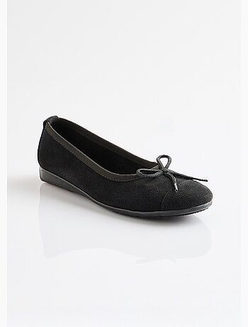 Ballerines souples largeur confort cuir velouté - afibel