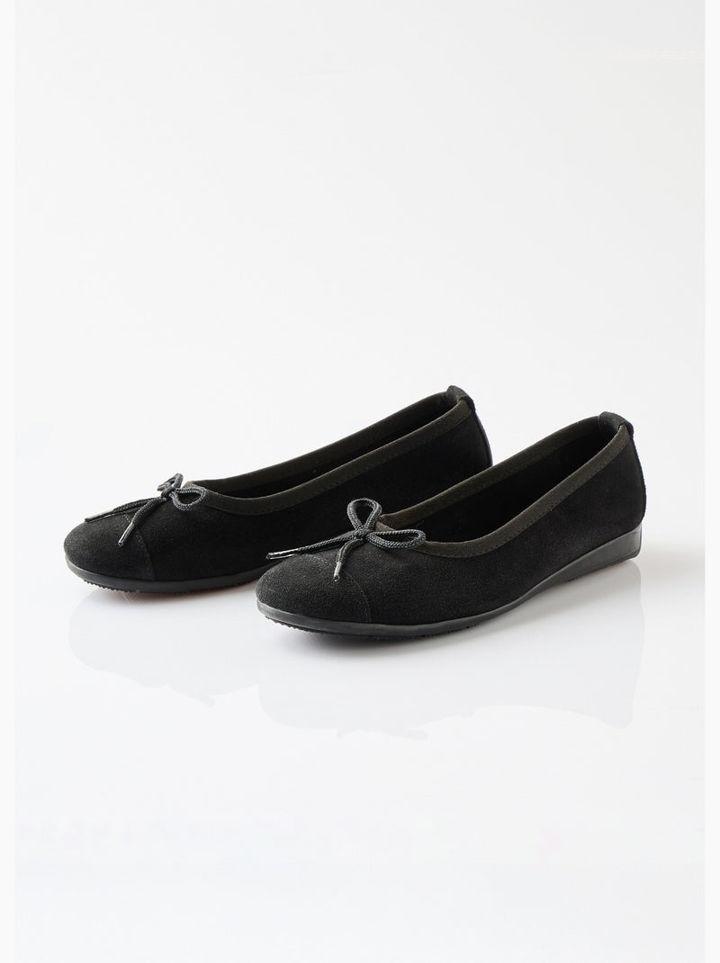 Ballerines souples largeur confort cuir velouté - afibel Noir - Kiabi
