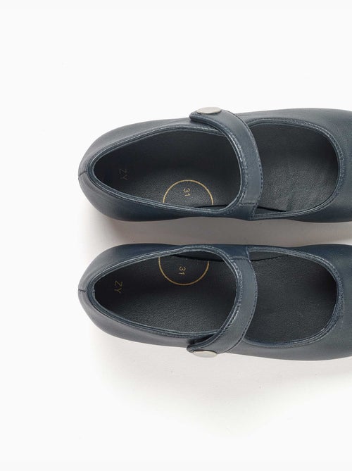 Ballerines style mary jane en cuir - Kiabi