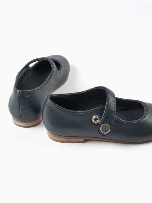 Ballerines style mary jane en cuir - Kiabi