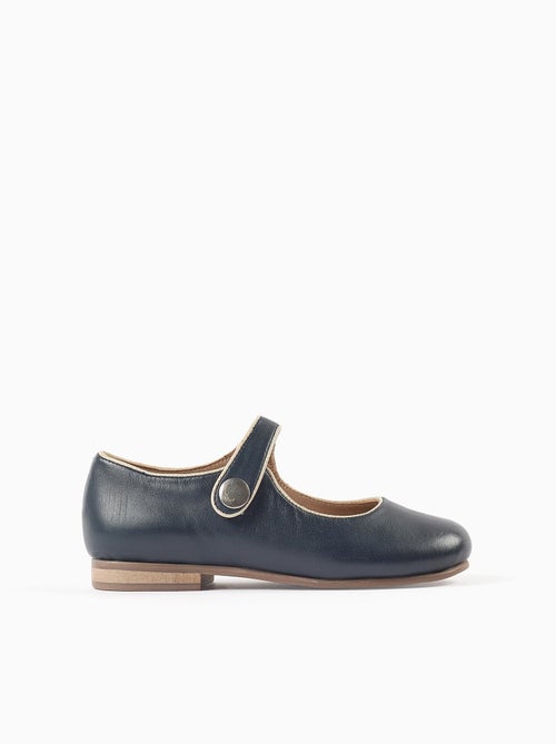 Ballerines T-Bar en Cuir - Kiabi