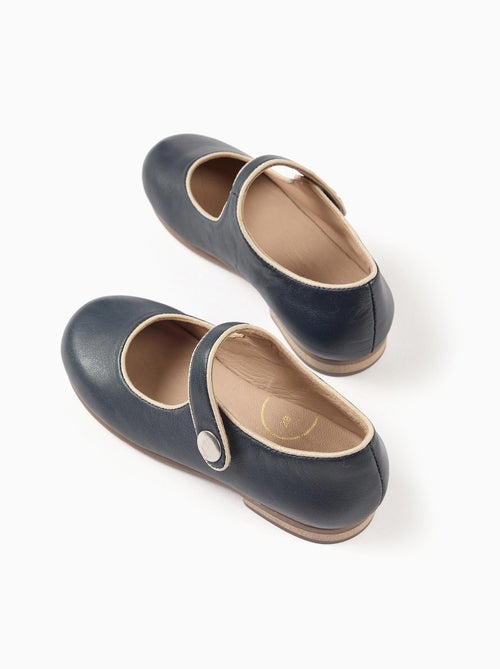 Ballerines T-Bar en Cuir - Kiabi
