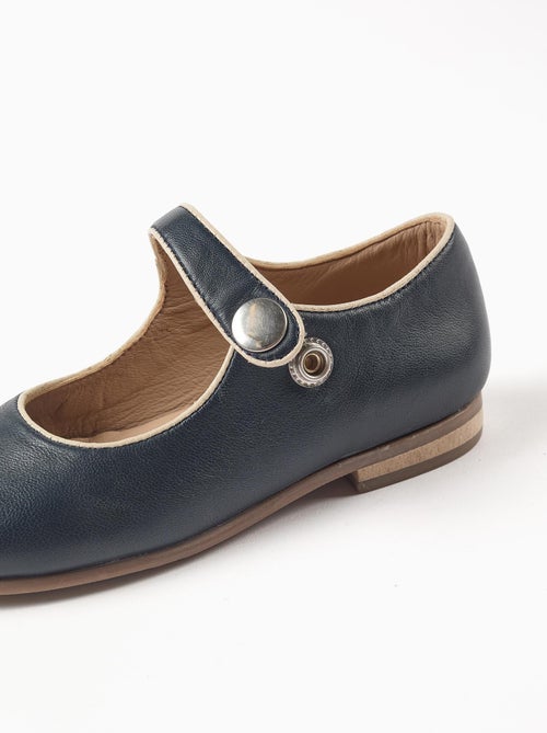 Ballerines T-Bar en Cuir - Kiabi