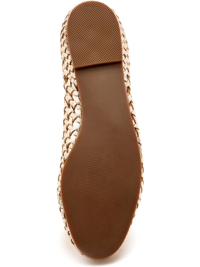 Ballerines tout cuir tressées - PEDICONFORT Doré - Kiabi