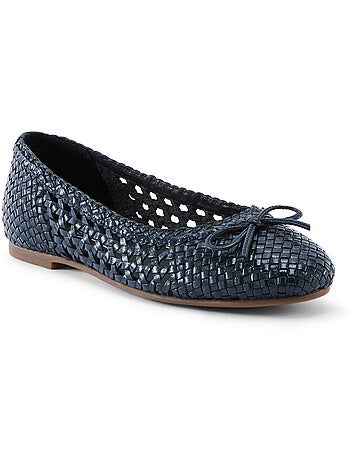 Ballerines tout cuir tressées