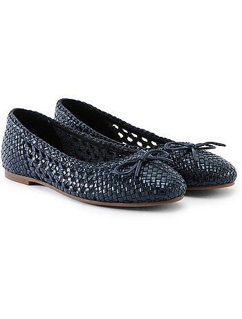 Ballerines tout cuir tressées