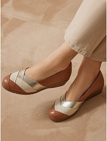 Ballerines tricolore tout cuir - PEDICONFORT
