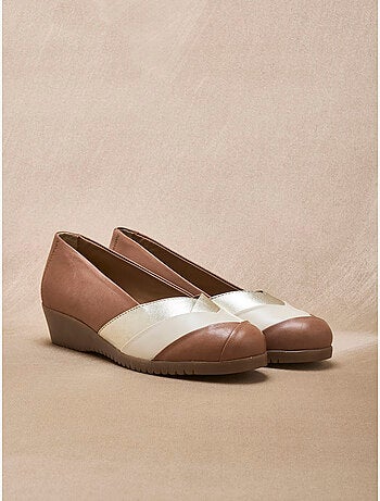 Ballerines tricolore tout cuir - PEDICONFORT