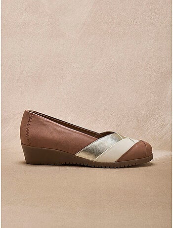 Ballerines tricolore tout cuir - PEDICONFORT