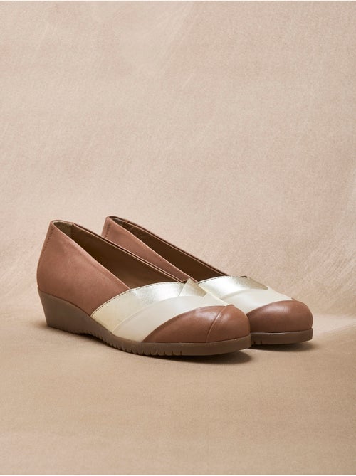 Ballerines tricolore tout cuir - PEDICONFORT - Kiabi