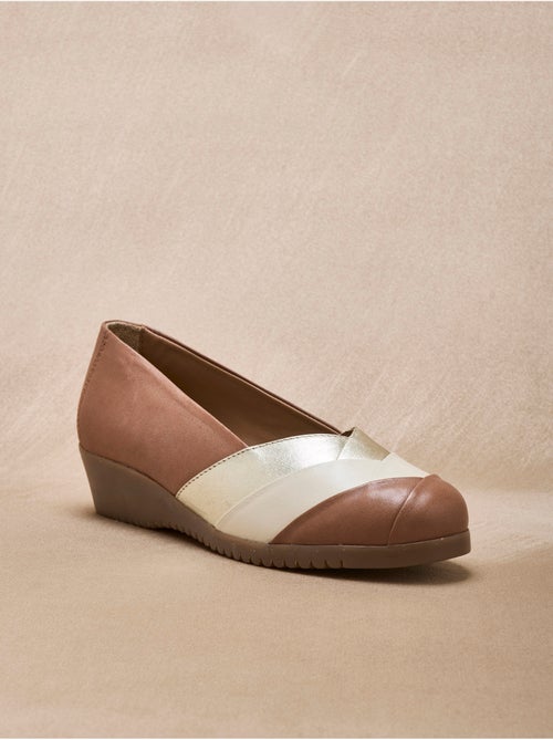Ballerines tricolore tout cuir - PEDICONFORT - Kiabi