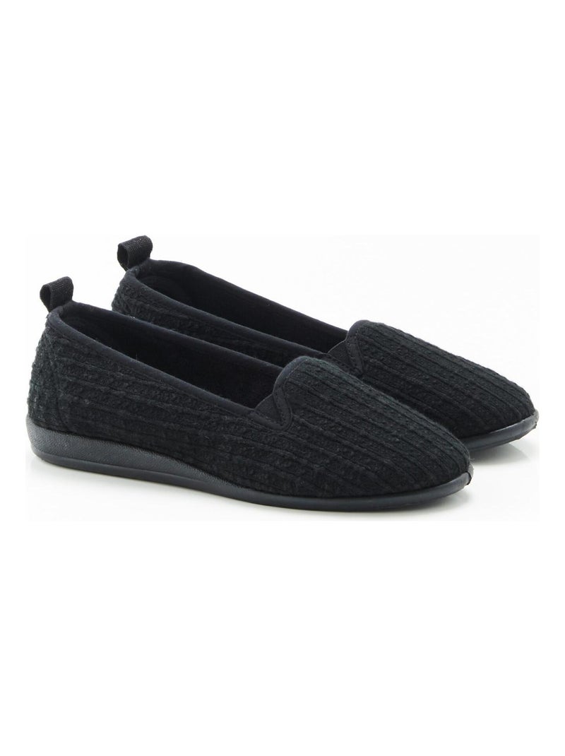 Ballerines velours gaufré Thermolactyl - Damart Noir - Kiabi