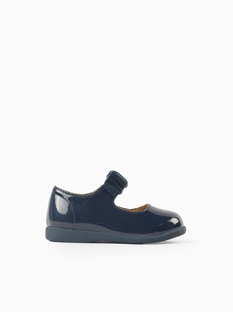 Ballerines Vernies avec Nœud en Velours Bleu - Kiabi