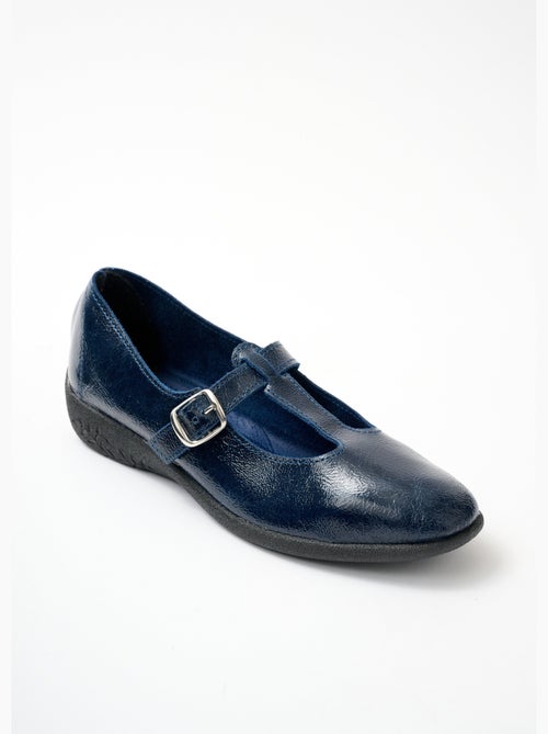 Ballerines vernies largeur confort cuir - Afibel - Kiabi