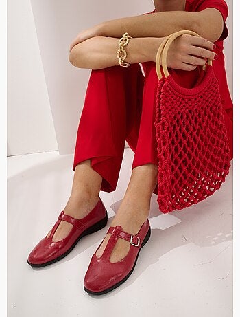 Ballerines vernies largeur confort cuir - Afibel