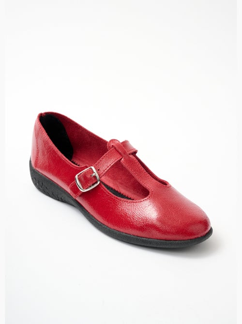 Ballerines vernies largeur confort cuir - Afibel - Kiabi