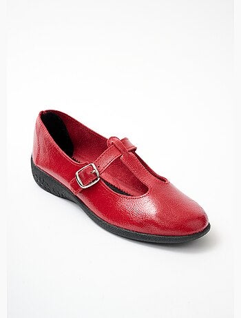 Ballerines vernies largeur confort cuir