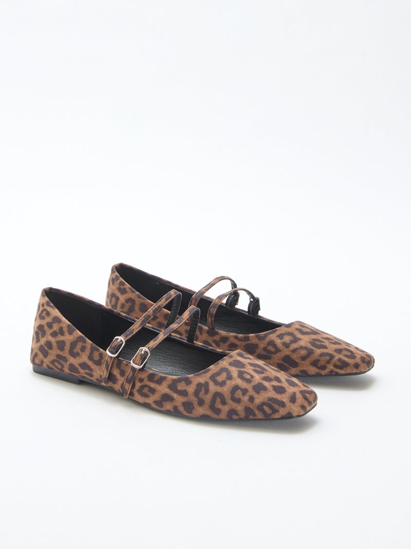Ballerines vernies léopard Marron - Kiabi