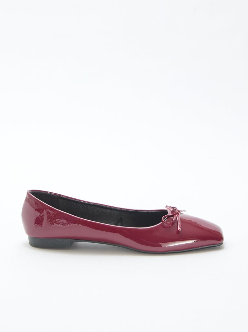Ballerines vernies unis Rouge - Kiabi