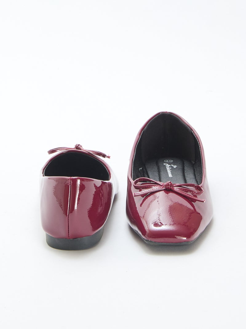 Ballerines vernies unis Rouge - Kiabi