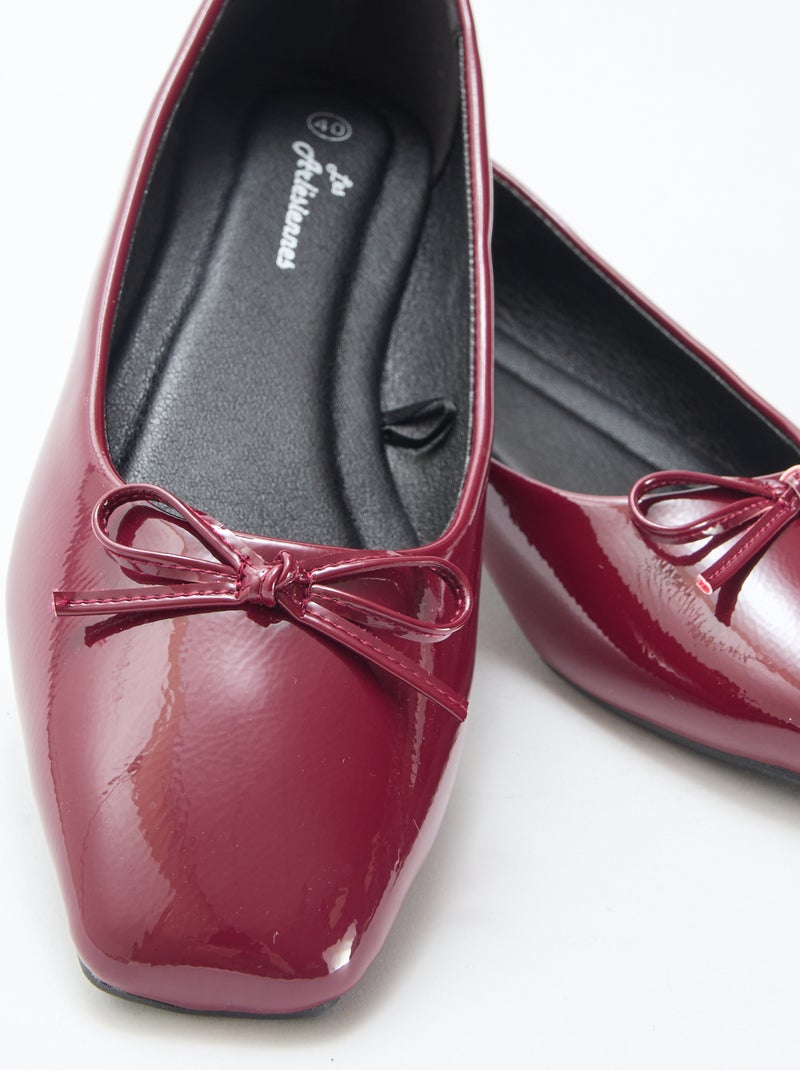 Ballerines vernies unis Rouge - Kiabi
