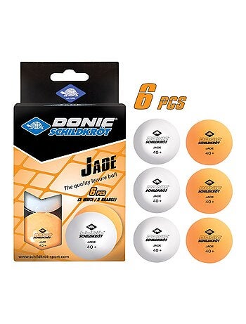 Balles de tennis de table Jade blanches et oranges de qualité Poly 40+