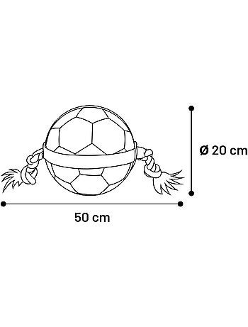 Ballon de football matchball pour chien 20 cm avec corde