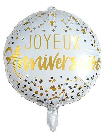 Ballon gonflable Joyeux anniversaire confettis