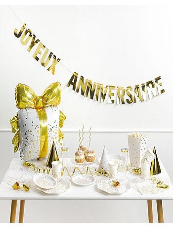 Ballon gonflable Joyeux anniversaire confettis